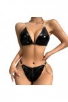 liaddkv Ensemble de lingerie avec armatures pour femme - Deux pièces - Lingerie - Sous-vêtements de nuit avec armatures, Noir