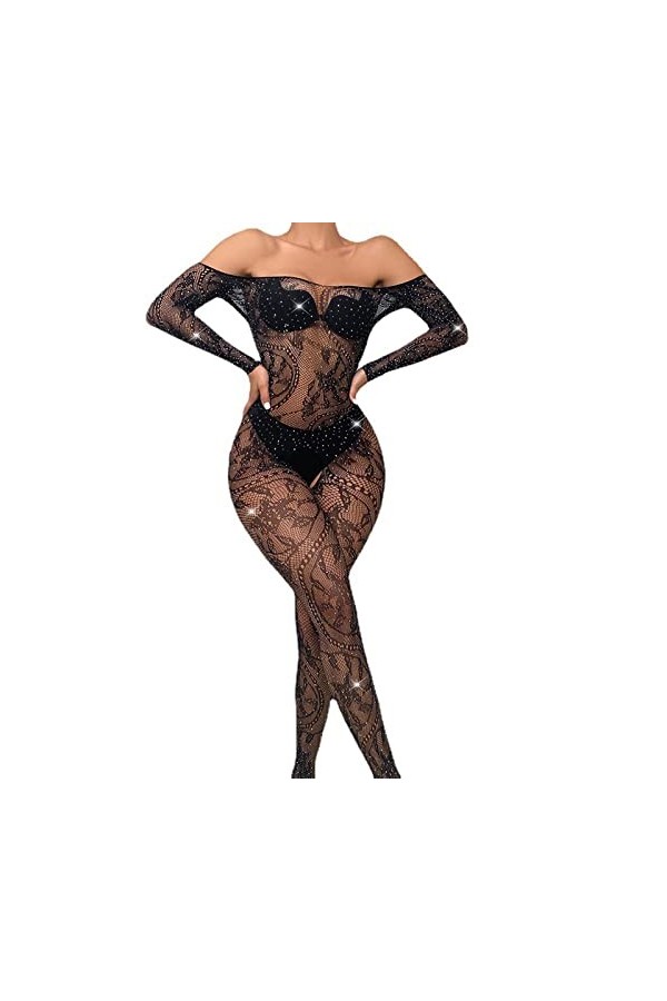 Lingerie Femme Sexy Ensemble Homme Sexy Hot y2*k sous-vêtements Amusants à écran Noir avec Diamants Chauds de Couleur Unie po