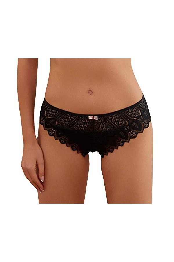 Culottes Dentelle Respirant pour Femmes Tanga Vetements Sexy Culotte Taille Basse Tanga Dentelle Transparent Creux Tentation 