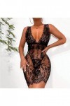 liaddkv Ensemble de lingerie sexy pour femme - Jeu de rôle - Rouge - Pour Noël - Taille L