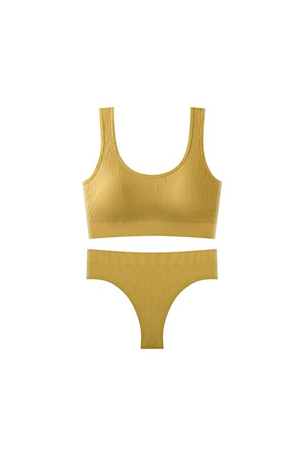 Lingerie Femme Sexy Ensemble Homme Sexy Hot y28.k Femmes 2 pièces col en U avec Soutien-Gorge rembourré Fronde Lingerie Gilet