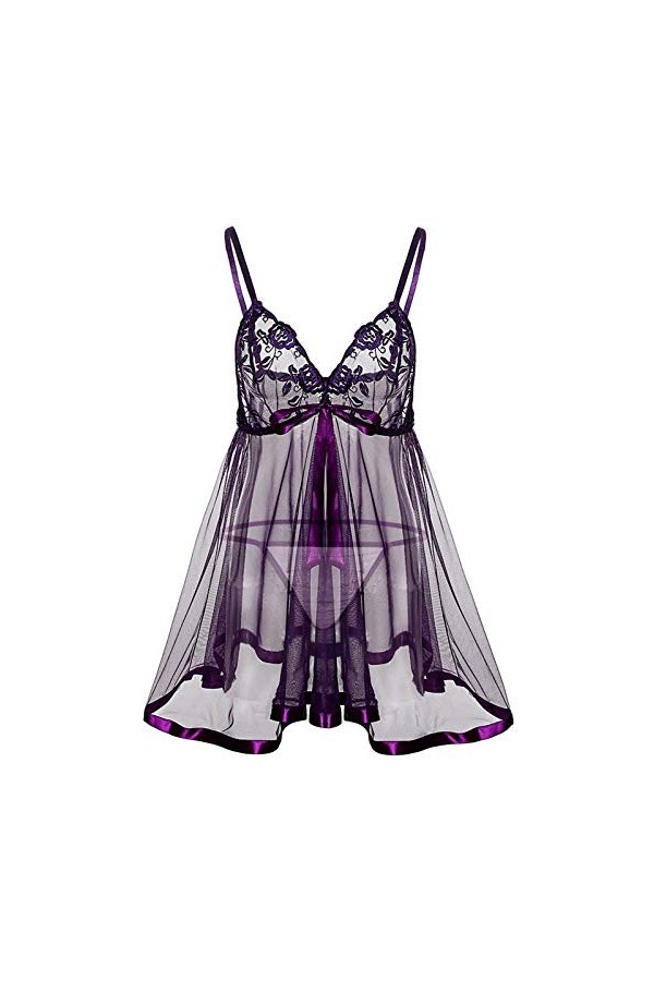 Nuisette Sexy Femme Érotique Slutty Hot Nuisette Mini Robe Ouverte Teddy Erothique Ensemble Sensuelle Night Wear Dentelle Nui