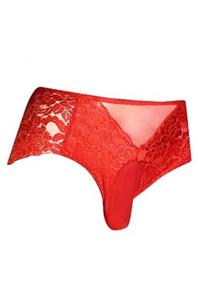 Générique Lingerie Sexy Femme Body et Combinaison Sexy Jacquard Mens Briefs U Shaped Pocket Glossy Goût sous-vêtements Pure U