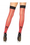 Leg Avenue 1083 Bas à Couture Arrière avec Noeud Papillon Rouge Noir Tu Eur 34-38