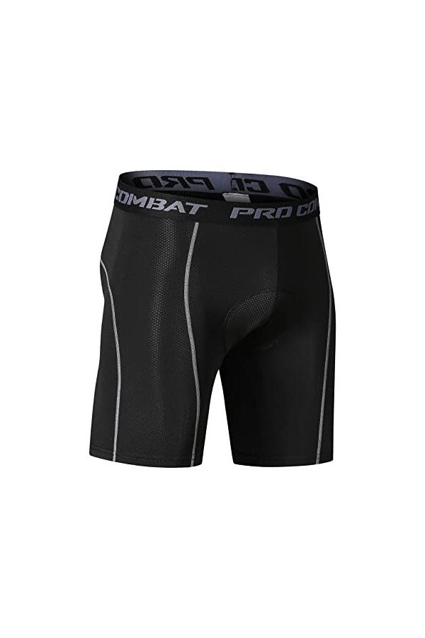 Beokeuioe Sous-vêtement de cyclisme pour homme - Rembourré en 3D - Résistant aux chocs - Pour équitation et sport, Gris A2., 