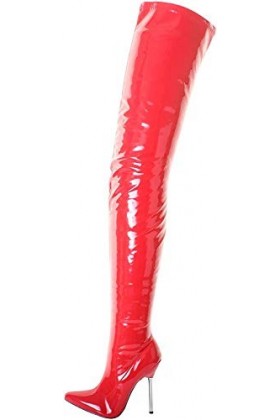 Dames Femmes Talon Stiletto Sexy Entrejambe Longueur Cuisse Plus Genou Cuisses Bottes Hautes Noir Rouge Blanc Taille 36 - 46