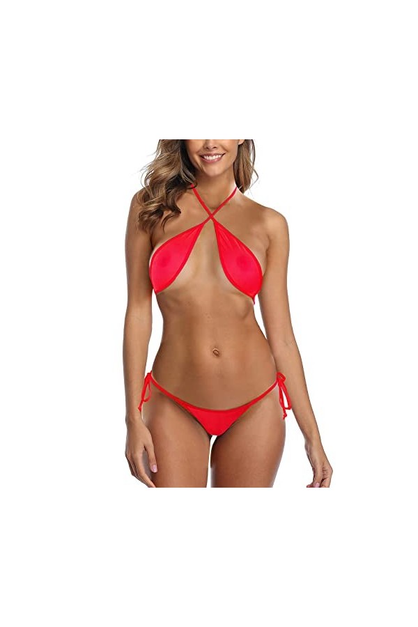 Générique Lingerie Femme Sexy Erotique Nuisette sous Dentelle Décolleté en V Sexy Nuisette Femme Sexy Hot Bretelles Négligé N