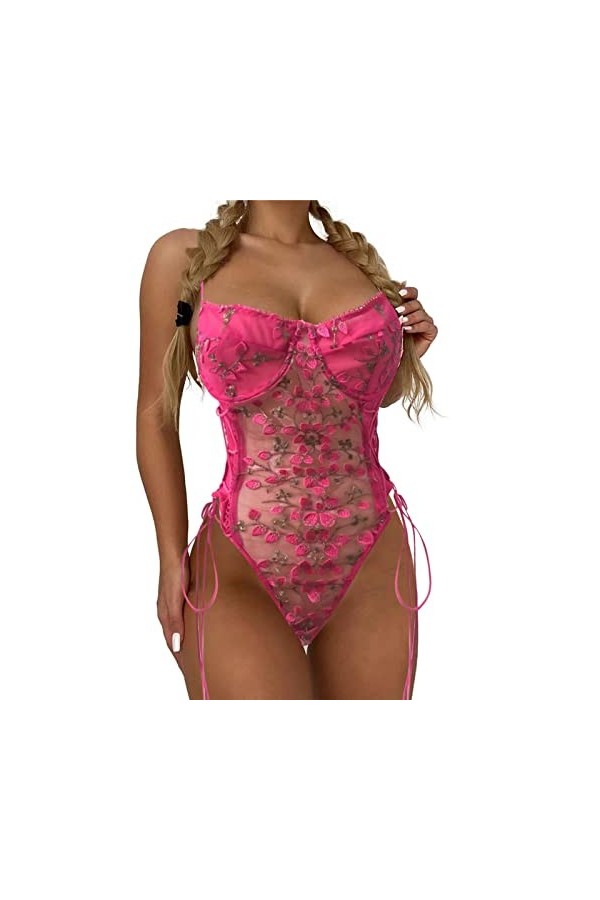 Générique Lingerie Et Vêtements Sexy See Through Nuisette Sexy Coquine Nuisette Mini Robe Erotisme Sling Pyjama Col en V Prof