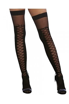 Dreamgirl Bas avec Imprimé Laçage à lArrière Noir 34/40