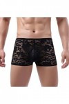 ADMAY 2023 New y20k Style Lingerie Boxer en Dentelle tricotée Taille Basse Respirante Sexy de Couleur Unie pour Hommes Robe R