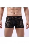 ADMAY 2023 New y20k Style Lingerie Boxer en Dentelle tricotée Taille Basse Respirante Sexy de Couleur Unie pour Hommes Robe R