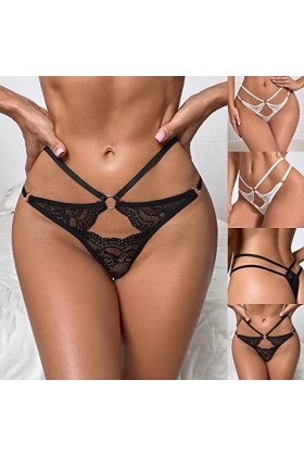 String et T-Back Tangas Dames en Sexy Slips Confortable Dentelle Culottes Stretch sans Couture sous-Vêtements en Coton Thongs