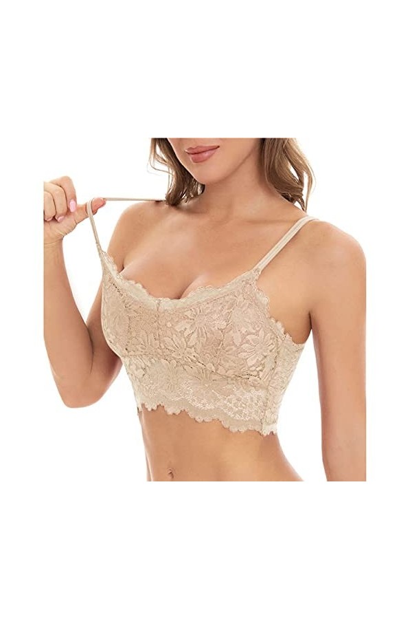 Femmes Plus La Taille Gilet Crop Wire Soutien-Gorge Lingerie Sexy Col en V sous-Vêtements Lingerie avec Poitrine Pad S3XL Men