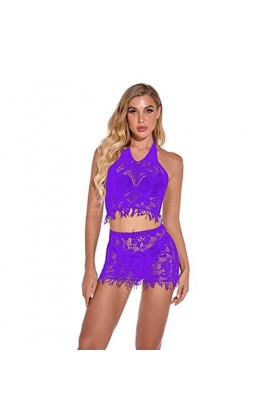 YWSTYllelty Robe Longue Fendue Transparente pour Femmes Ensemble de sous-vêtements de Pyjamas Transparents pour Femmes 0228T 