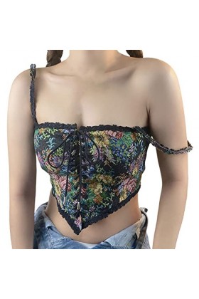 Gsheocm Shaping Body Femme Grande Taille Femmes Vintage Embrasse Fleur Broderie Push Up Bodysuit Culotte Avec Jambe Dames, No