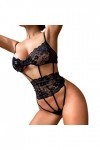Lingerie Femme Sexy Ensemble Homme Sexy Hot y*2k sous-vêtements en Dentelle Noire pour Femmes Gilet Petit Body de Poitrine Se