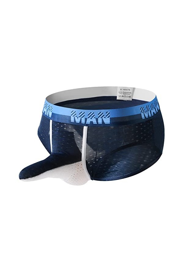 CUTeFiorino Sous-vêtement en polyester pour homme - Style décontracté - En soie glacée - Respirant - En maille solide - Confo