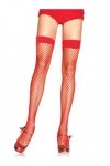 LEG AVENUE 903622003 Bas en Résille pour Femme, Rouge, Taille unique