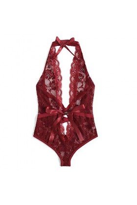 LDadgf Bas Poupée Retour Femme Sous-Vêtements Sexy Femmes Nuit Vêtements Fille Dentelle Florale Mode Sexy Lingerie Scolaire U
