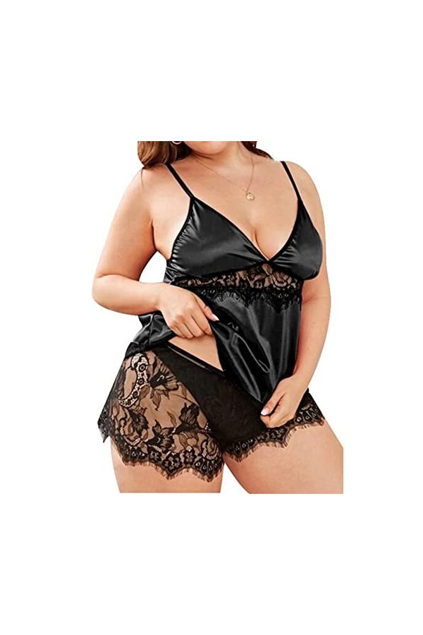 Nuisettes Sexy Femme Grande Taille sous Vêtements Sissy Érotique Seduction Nuisette Mini Robe Sexy Fonds De Robe Transparente