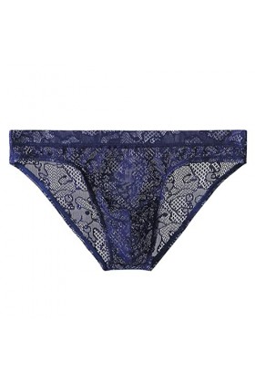 Générique String Homme Sexy Hot Dentelle Slips Boxer Mens Lace Transparent Thin Sexy Underwear Seductive Mesh Breathable Robe