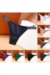 KEIZHUONIQIU G-String et T-Back Tangas pour Femmes Ouvert Slip Léger Dentelle Patchwork Culottes Creux Out Couleur Uni sous V