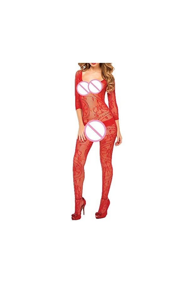 UOWEG Femmes jointes sous-vêtements Lingerie pièce de Lingerie Creux Sexy Harnais Lingerie Sexy Red, One Size 