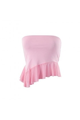 Eauptffy Dos Nu Femme Blanc Dames Printemps Et Été Couleur Unie Sexy Poitrine Effacement Irrégulière Épissage Maille Dos Haut