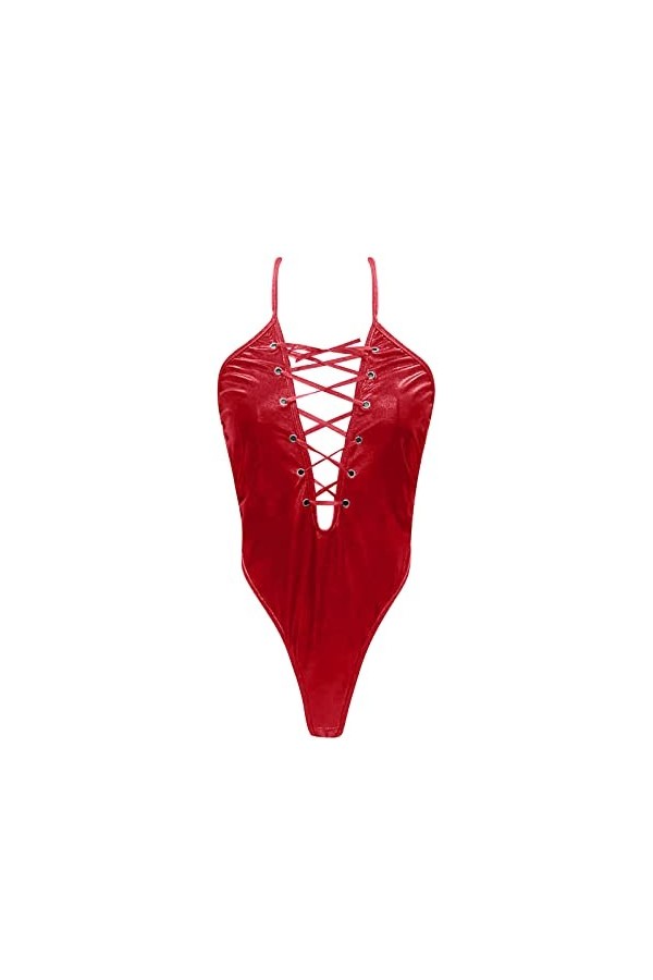 Lingerie Femme Sexy Ensemble Homme Sexy Hot y*2k Body de Lingerie en Cuir pour Femme String à Lacets Catsuit Clubwear Short C