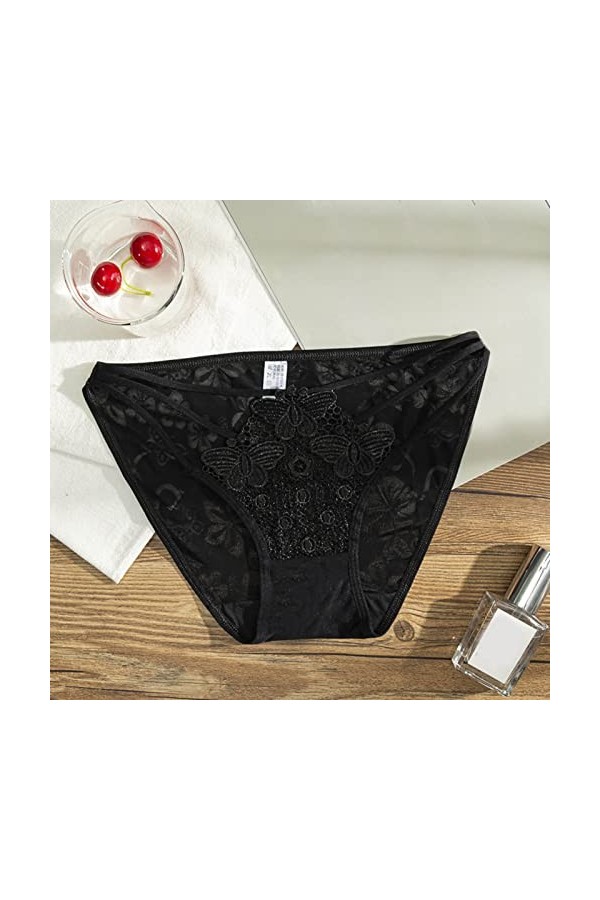 Culotte Dentelle Sexy pour Femme sous Vetements Sexy à Taille Basse Minceur Amincissante Culottes Culotte Triangle Sexy en Ma
