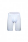 Beokeuioe Sous-vêtements de sport pour homme - Boxer de sport - Long avec empiècement - En bambou - Coupe ajustée, Blanc A2.,