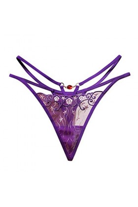 UOWEG Thong Dentelle sous-vêtements Sexy Briefs Pantalons Femmes Femmes Culottes Thong Lingerie pour Homme Sexy Purple, One 