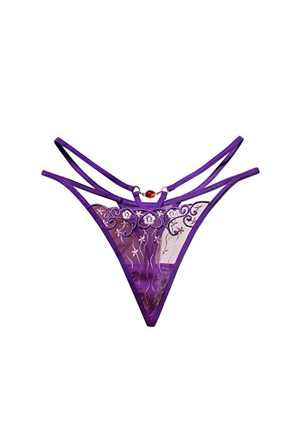 UOWEG Thong Dentelle sous-vêtements Sexy Briefs Pantalons Femmes Femmes Culottes Thong Lingerie pour Homme Sexy Purple, One 