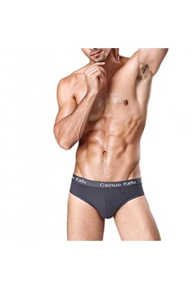 Culotte pour homme sexy - Doux - Respirant - Couleur douce - Épissure - Sous-vêtements en laine et soie - Pour homme, gris, X