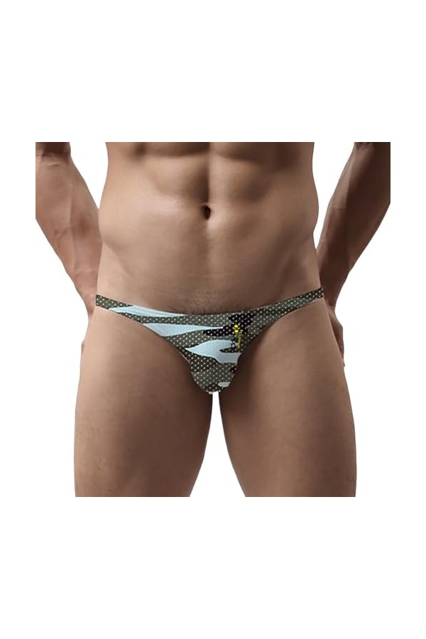 Dasongff Strings à Léopard pour Homme Confortable Sexy Tanga Thongs Hommes Slips Coquine Hot Ouverte sous-Vêtement avec Taill