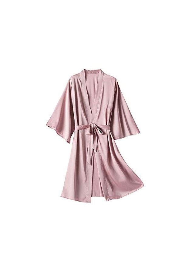 IQYU Ensemble lingerie sexy pour femme - Robe de nuit sexy en satin de soie - Sous-vêtements sexy - Rouge, Rose, L