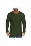 T-shirt fin à manches longues et col rond pour homme - Baselayer - Style rétro - Imprimé - Manches longues - Fonctionnel - Te