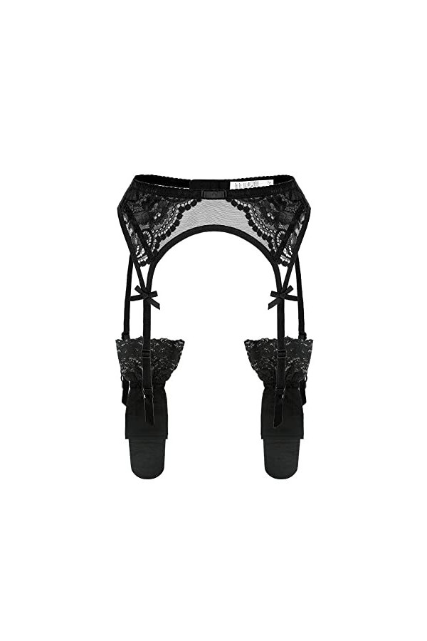 Pince-Jarretelles en Dentelle pour Femmes avec Porte-Jarretelles et Bas