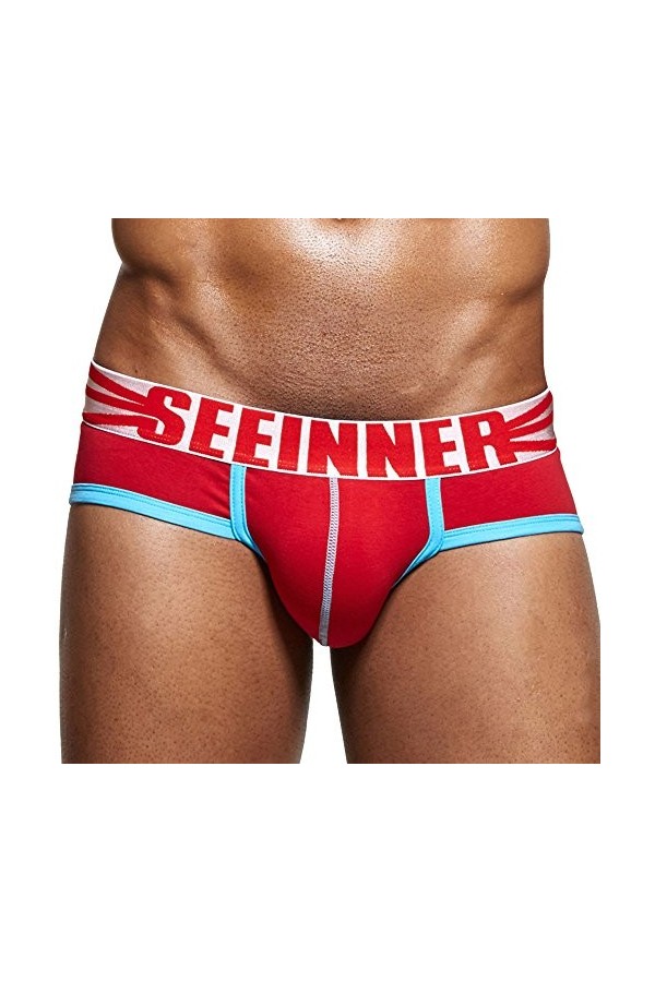 Sous-vêtement doux sexy pour homme, rouge, L