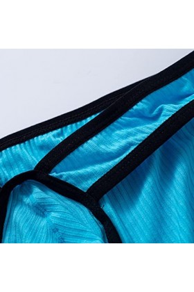 Culottes décontractées pour homme - Taille basse - Sexy - En coton - Avec poches - Sous-vêtements, bleu, XXL