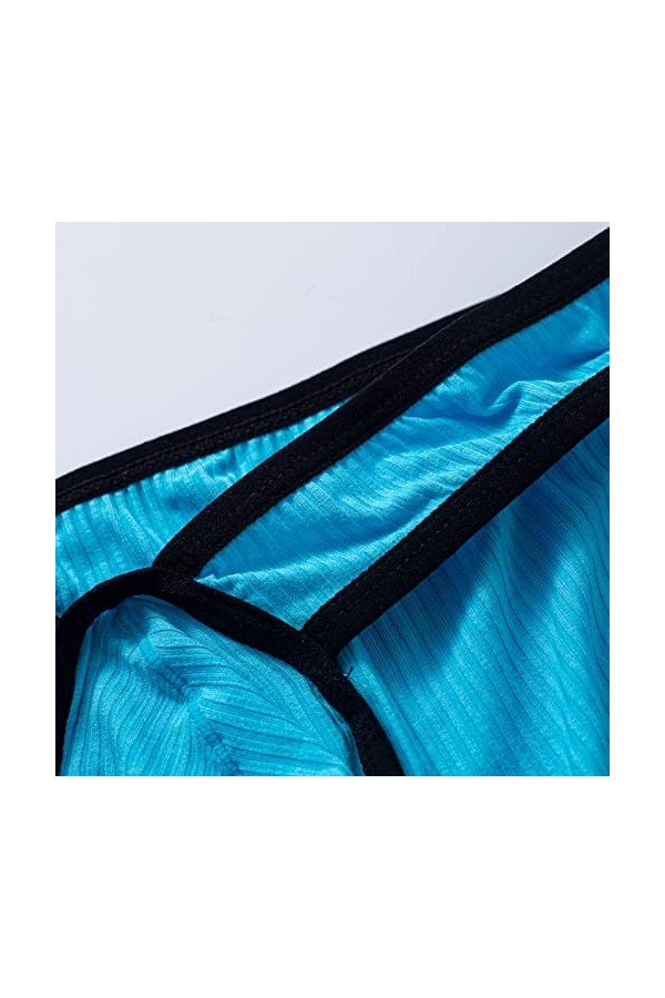 Culottes décontractées pour homme - Taille basse - Sexy - En coton - Avec poches - Sous-vêtements, bleu, XXL