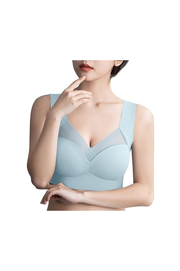 HANXIULIN Soutien-gorge en dentelle sans coutures pour femme - Soutien-gorge push-up avec dentelle florale - Doux et conforta