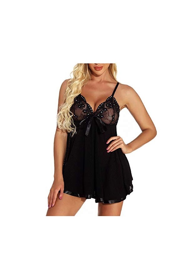 Lingerie Femme Sexy Ensemble Coquine Nuisette Mini Robe Ouverte Seduction Nuit Body Grande Taille De Nuit en Lingerie Valenti