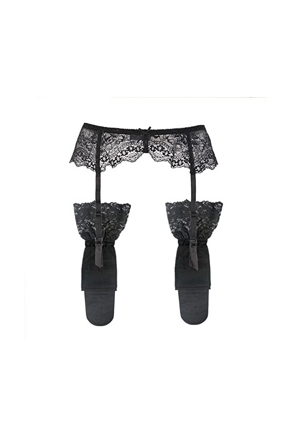 Pince-Jarretelles en Dentelle pour Femmes avec Porte-Jarretelles et Bas