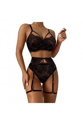 liaddkv Lenceria Extreme Sexy Lingerie New Luxury Sexs Noir Femme Sexy Jarretière Lingerie Sex Soutien-gorge et Culotte Set G