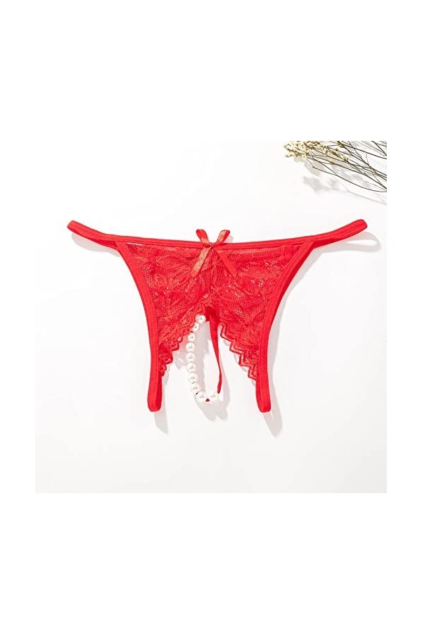 String Femme Sexy Chic Dentelle Hot Ouvert Culotte Invisible Femme Stretch Slip Minceur Taille Basse String Ficelle en Maille