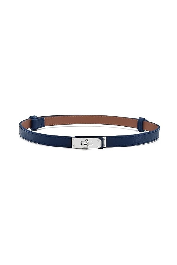 Ceinture élégante en cuir verni de haute qualité pour femme avec boucle de verrouillage ton or pour robe, Jeans, ceinture pul