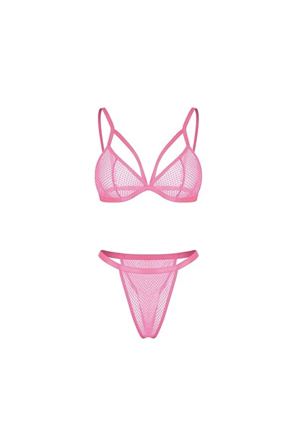 Générique Lingerie Sexy Femme Body et Combinaison Lingeries SetsPolananLaceLiving Room Girls Body Ouvert Entrejambe Pink, S 