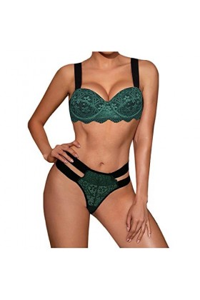 Vêtements De Nuit Femme Erotique Ensemble Soutien Gorge et String 2 Pièce Lingerie Sexy Ensemble Dentelle sous-Vetements Sexy