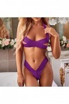 Briskorry Lingerie sexy en dentelle pour femme - Ensemble de lingerie avec bretelles - Deux pièces - Dos nu - Sexy - Perspect